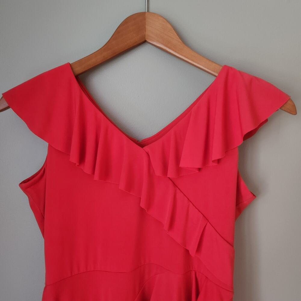 Chopin Roma Red Ruffle Wrap Dress - Picture 3 of 7